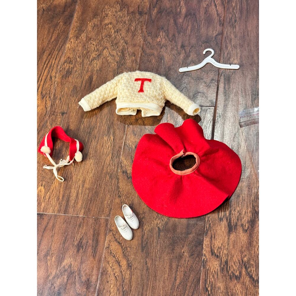Vintage Tammy Doll Japan Cheerleader Outfit #9131-4 1960s Ideal Barbie Sweater